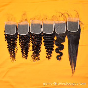 Wholesale price hair extensions brazilian hair natural wavy silk top lace closure
